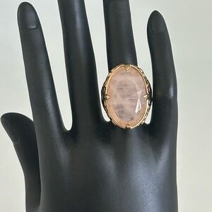 Barse Rose Quartz Brass Ring